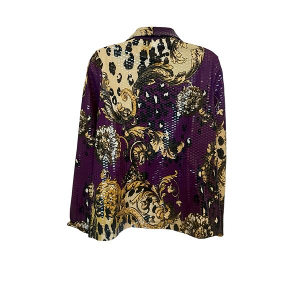 Vintage Simonton Says Designed by George Simonton Shiny Button Down Blouse M - Picture 2 of 16